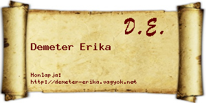 Demeter Erika névjegykártya